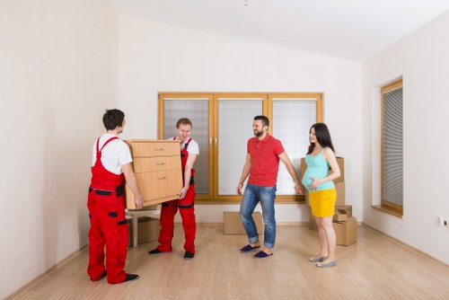 Student moving items into a safe storage facility